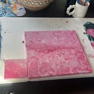 Pink Abstract Floral Texture Canvas - Unbranded Home Art